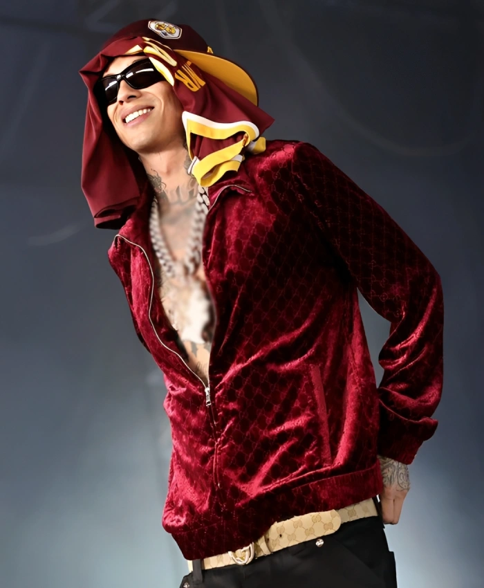 Coachella-2026-Weekend-2-Central-Cee-Red-Velvet-Jacket