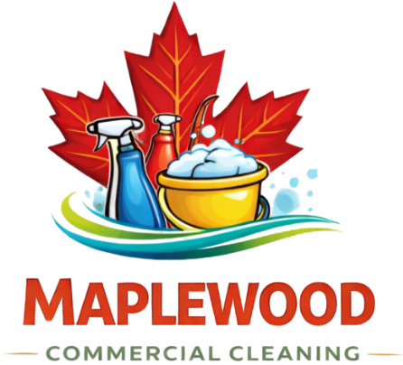 Maplewood-commercial-cleaning-logo-with-maple-leaf-and-cleaning-supplies-1